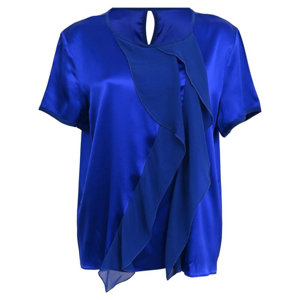 Etro Ruffled Blouse in Blue Silk